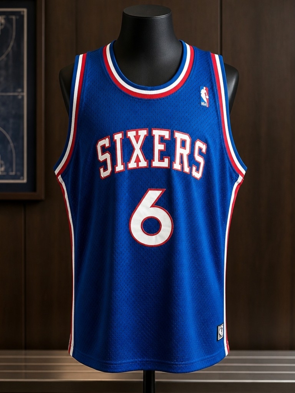 Blue Julius Erving Philadelphia 76ers Adult Small Adidas Jersey 2XL